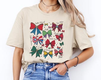 Super Hero Inspired Bow Sweatshirt, Coquette Crewneck