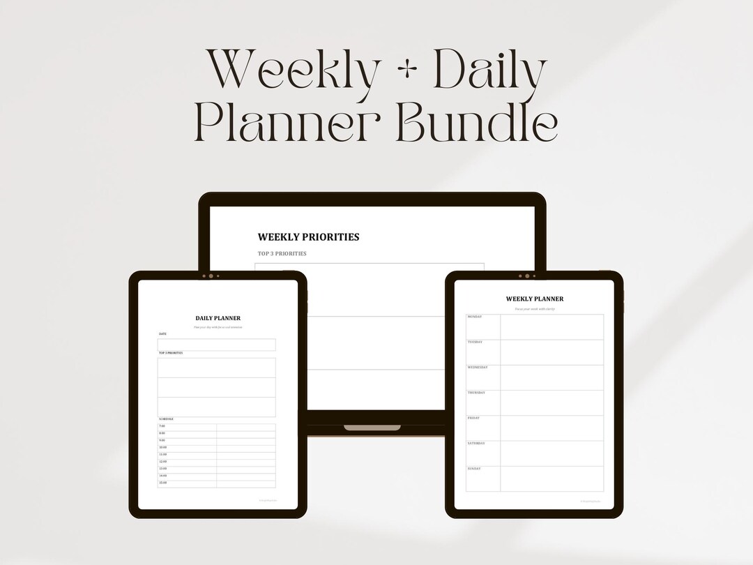 Productivity Planner Bundle | Daily & Weekly Planner Printable ...