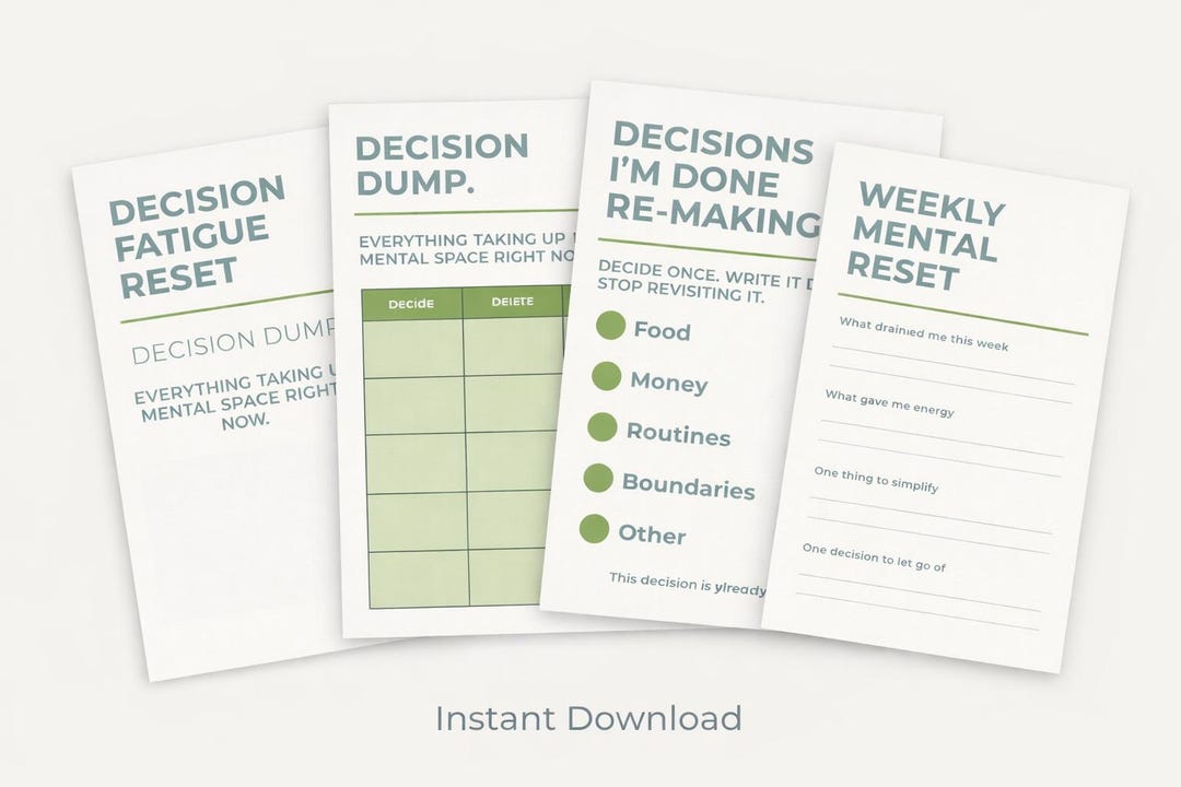 Decision Making Worksheet Printable | Brain Dump & Mental Clarity Reset ...