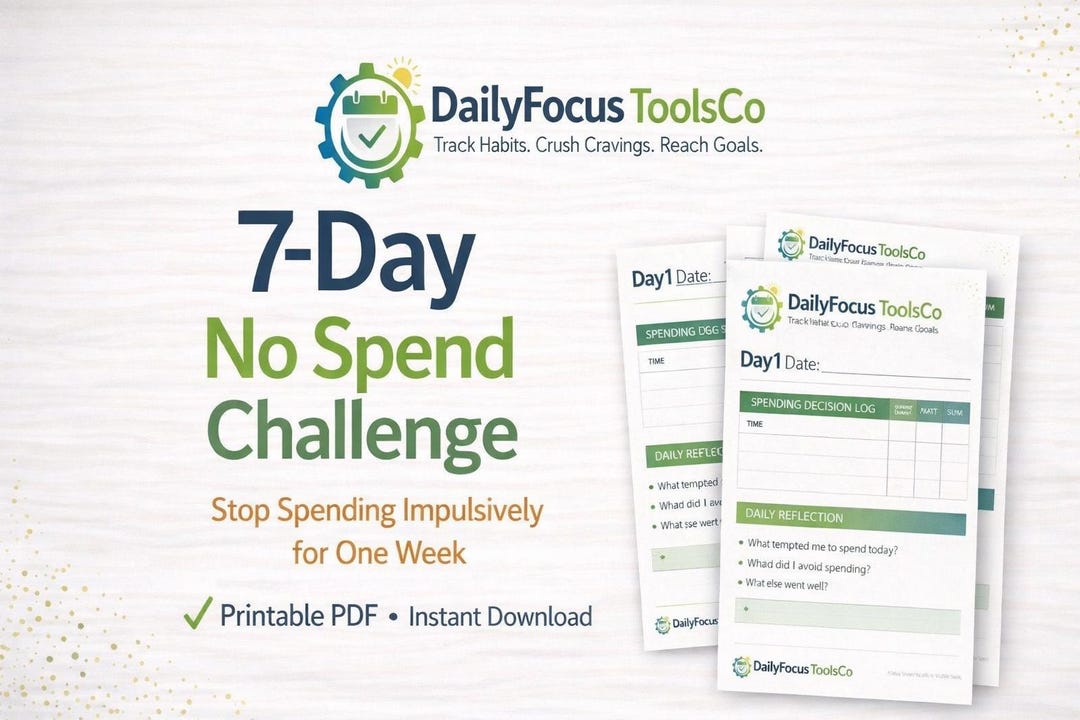 7 Day No Spend Challenge Printable | Stop Spending Money Reset - Etsy ...