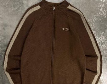 Gilet Oakley Retro vintage en laine noire, modèle rare de l'an 2000.