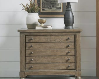 Farmhouse File Cabinet | White Oak Veneer, Country Style Storage