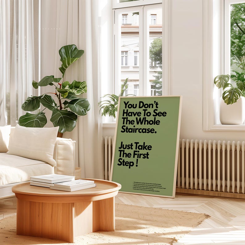 You Dont Have to See the Whole Staircase Print, Motivation Quote, Wall ...
