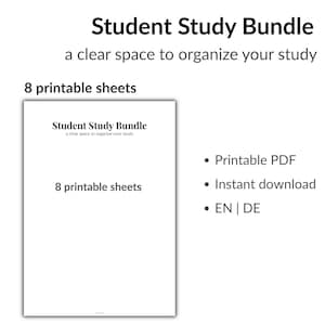 Student Study Planner Bundle | Study Planner Printable |  Exam Prep | Assignment Tracker | Study Schedule | Student Planner PDF