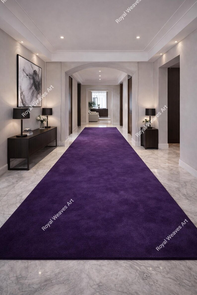 Hand-tufted Solid Deep Purple Wool Rug | Modern Minimalist Plush Area ...