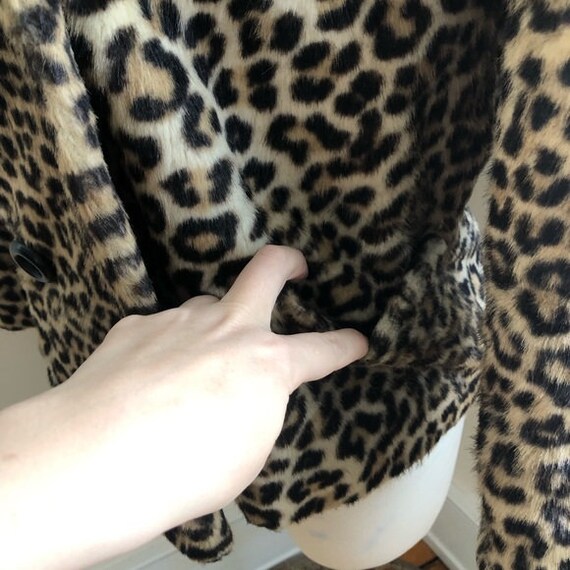 Fairmoor vintage 1970s faux leopard fur jacket si… - image 5