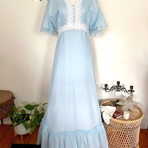 ice blue vintage dress Vintage 1960's Ice Blue Chiffon and Lace Pleated Dress UK 12 US 8 For Sale  at 1stDibs