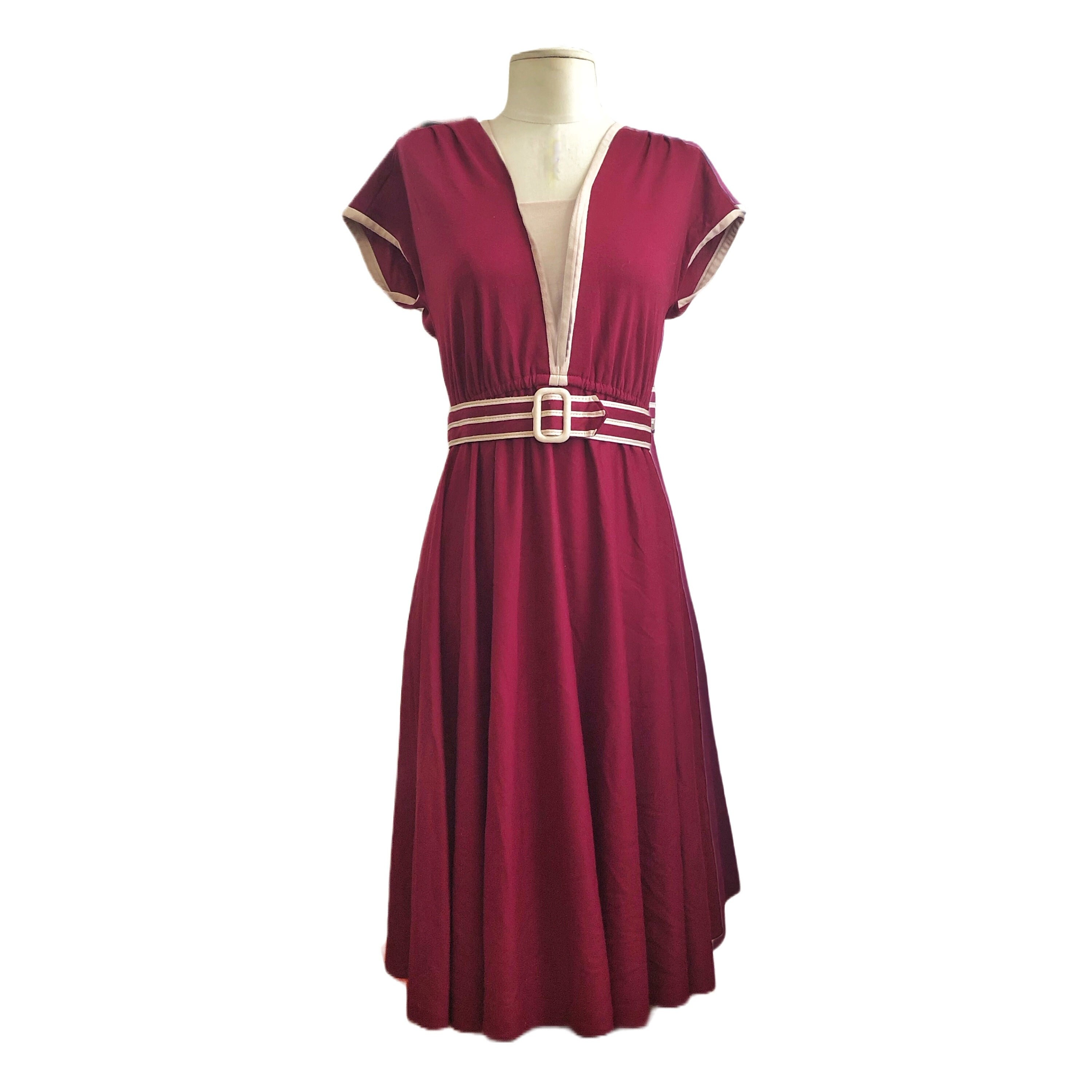 Red Wine Midi Dress - Etsy