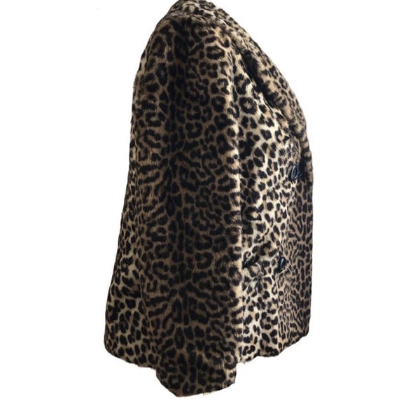 Fairmoor vintage 1970s faux leopard fur jacket si… - image 3