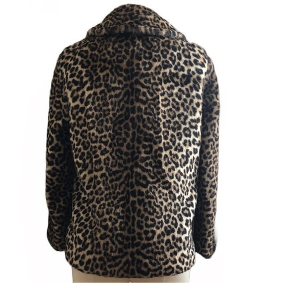 Fairmoor vintage 1970s faux leopard fur jacket si… - image 4