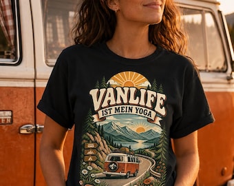 Camiseta Vanlife is my yoga, camiseta camper para mujeres y hombres, regalo para furgonetas camper, camiseta para viajes por carretera al aire libre, regalo para la vida en furgoneta