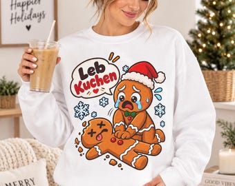 Sudadera navideña, suéter navideño divertido para mujeres y hombres, suéter navideño, regalo de Navidad, diseño de pan de jengibre