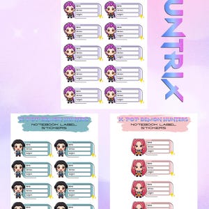 K-pop Demon Hunters anteckningsbok och boketikettklistermärken
