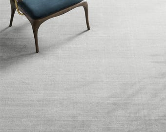 Handloom Grey Silk Rug - Minimalist Modern Home Decor