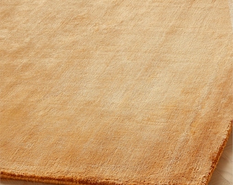 Handloom Silk Viscose Rug: Copper Gold, Soft & Shiny