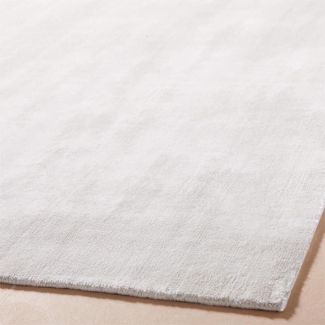 Subtle White Rug Handloom Silk Rug: Warm White, Luminous Finish, Minimalist Decor - Etsy