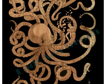 The Sevillano /sailor/octopus art print