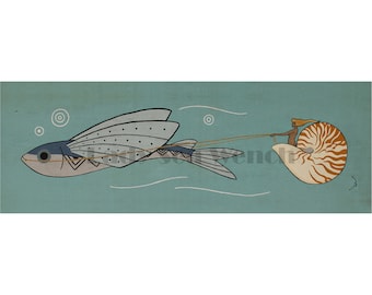 Catalina /mermaid /flying fish art print