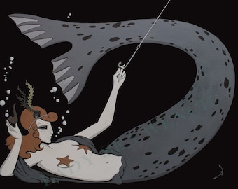 Selkie Shenanigans fisherman art print