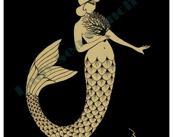The Sea Fan mermaid art print