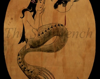 The Geisha Mermaid blowfish art print