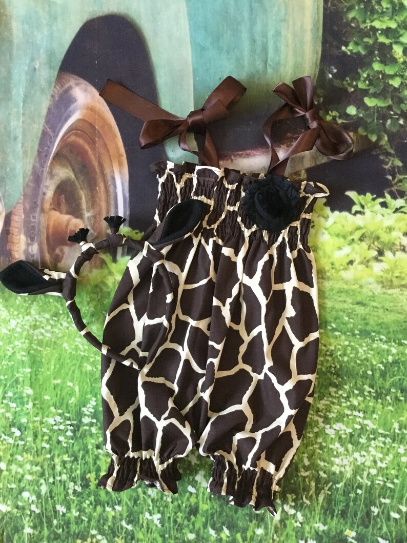 Giraffe Baby Romper Safari Animal Romper Newborn Romper Etsy
