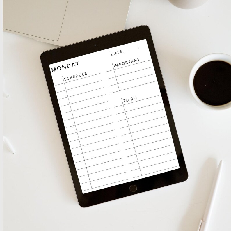 Minimalist Daily Planner Printable Fillable PDF | To-do List | Work ...