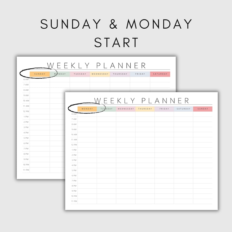 ADHD Weekly Hourly Planner Printable Template| Fillable PDF Page| Daily ...