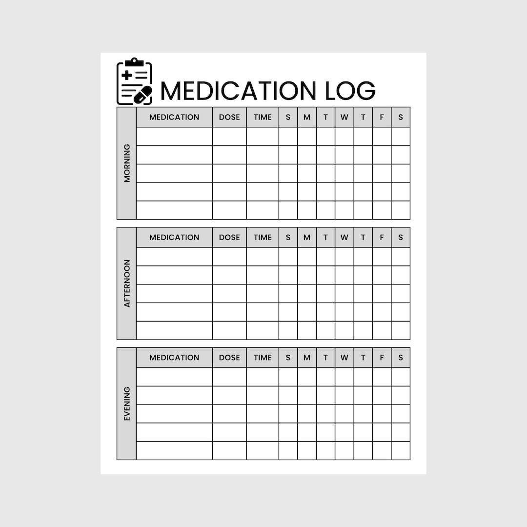Medication Checklist.pdf Daily Medication Tracker, Medication Log, Printable Medicine Log for ...