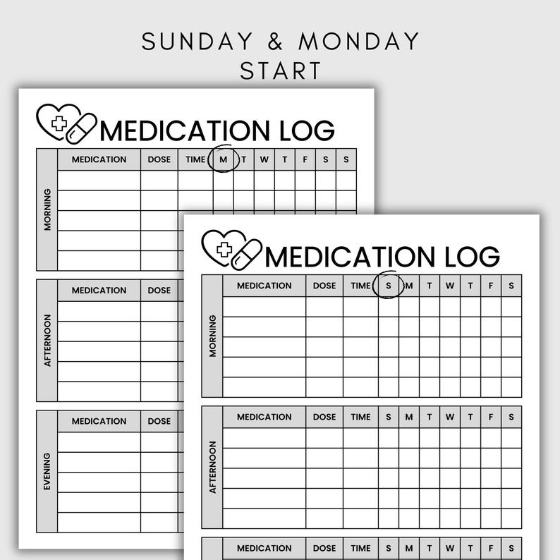 Daily Medication Tracker, Medication Log, Printable Medicine Log for ...
