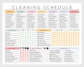 EDITABLE Cleaning Planner, Cleaning Checklist, Schedule, ADHD Cleaning Planner, Household Chores Chart, Digital Download PDF, Colorful