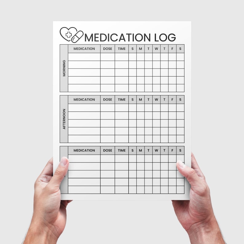Daily Medication Tracker, Medication Log, Printable Medicine Log for ...