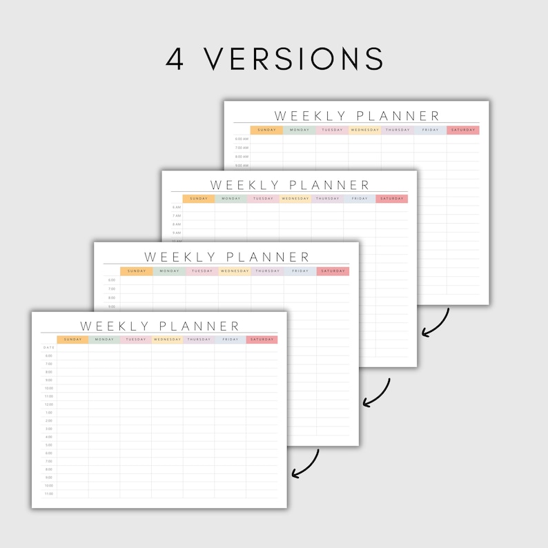 ADHD Weekly Hourly Planner Printable Template| Fillable PDF Page| Daily ...