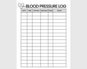 Blood Pressure Log Printable - Instant Download, Medical Tracker, Blood Pressure Tracker, Blood Pressure Chart PDF, Printer Friendly Sheet