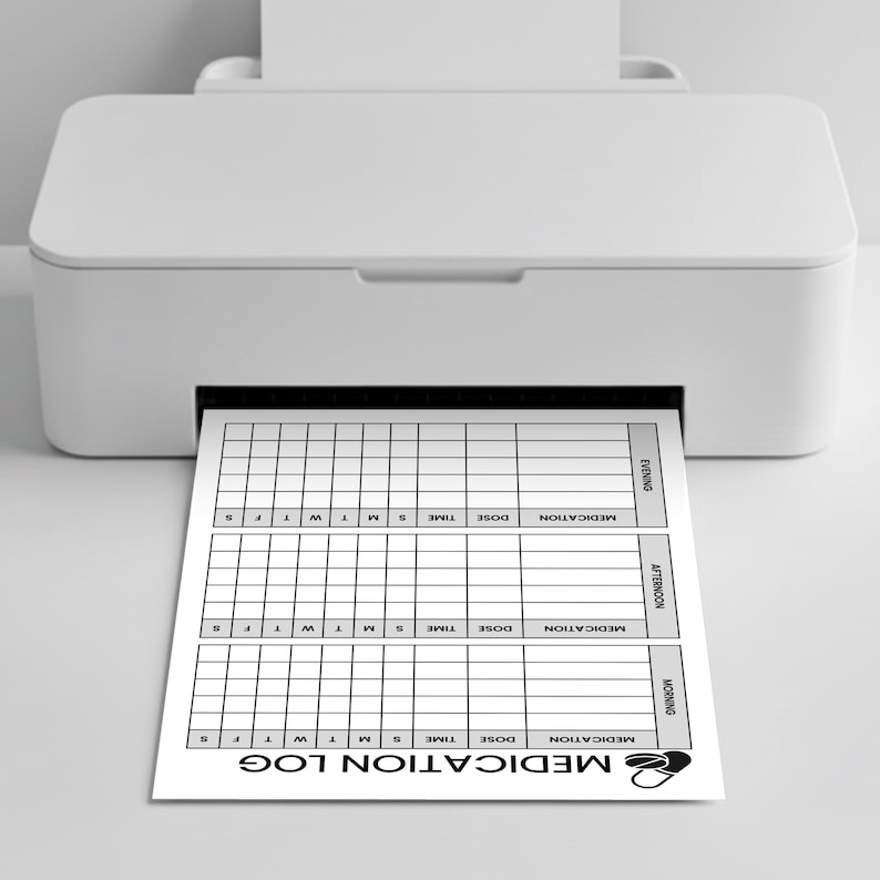 Daily Medication Tracker, Medication Log, Printable Medicine Log for ...
