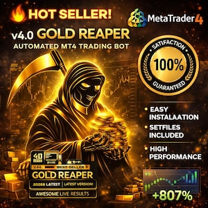 Gold Reaper EA v4.0 MT4 | Expert Advisor Trading Bot for Gold | Algo Strategy | Presets & Indicators Included | Instant Download