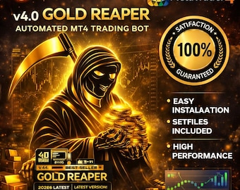 Gold Reaper EA v4.0 MT4 | Expert Advisor Trading Bot for Gold | Algo Strategy | Presets & Indicators Included | Instant Download