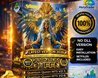Quantum Queen v3.52 EA MT5 – Robot de trading pour l'or (XAUUSD) | Conseiller expert haute performance | Téléchargement numérique
