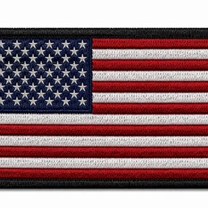 Custom Embroidered USA Flag Patch – American Bald Motorcycle Jacket