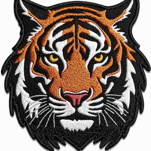 Tiger Face Embroidered Patch Wild Animal Jacket Backpack Streetwear Patch