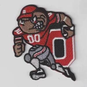 Parche bordado de Brutus de los Ohio State Buckeyes para fútbol americano – Parche termoadhesivo de la icónica mascota