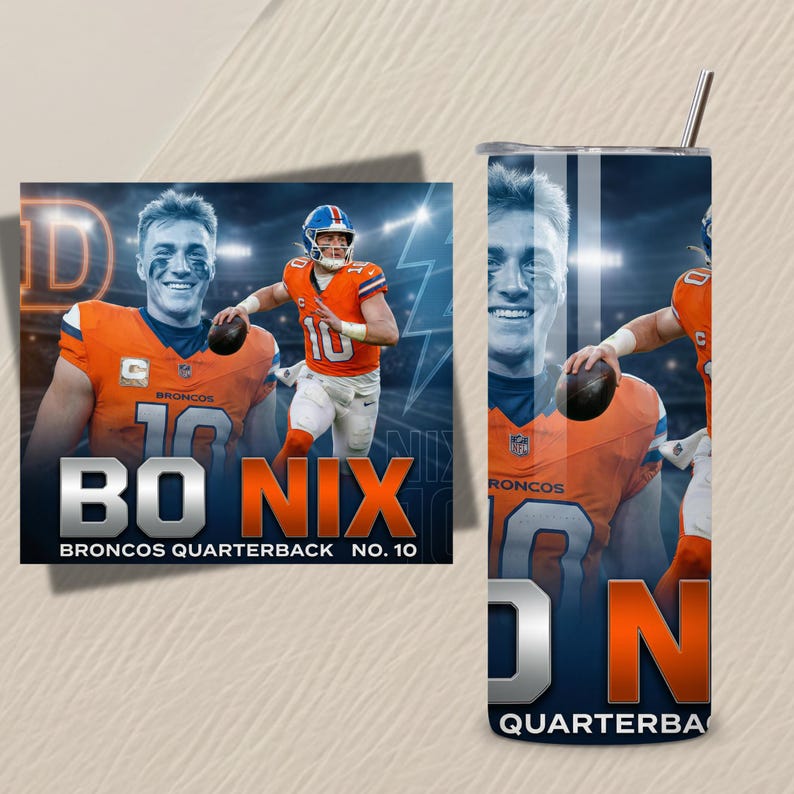 Bo Nix Denver Broncos Tumbler Wrap PNG (digital Download) - Etsy