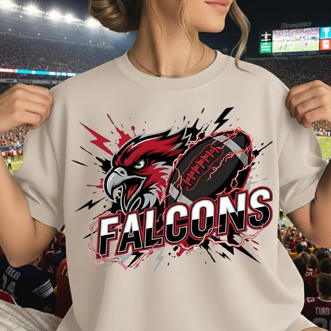Falcons Football Mascot PNG Shirt Art, Flying Falcon Team Design, High ...