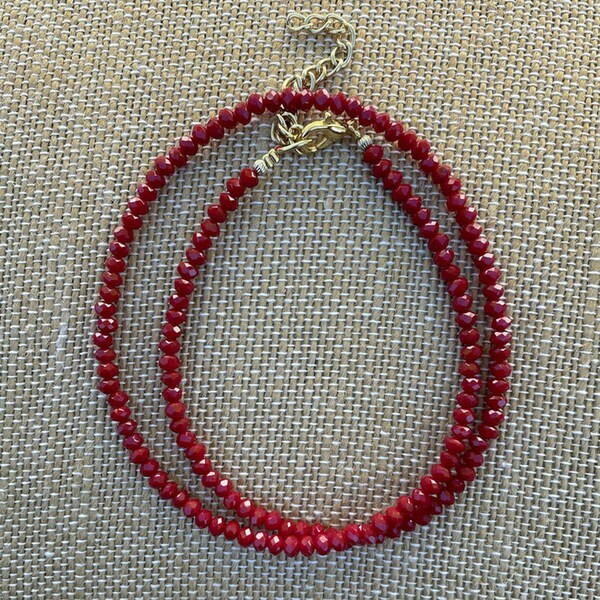 Ruby Beads Necklace, Adjustable Necklace, Mother's Day Special, Natural Beads,Genuine Ruby Beads, Gift for Girls, Gemstone necklace