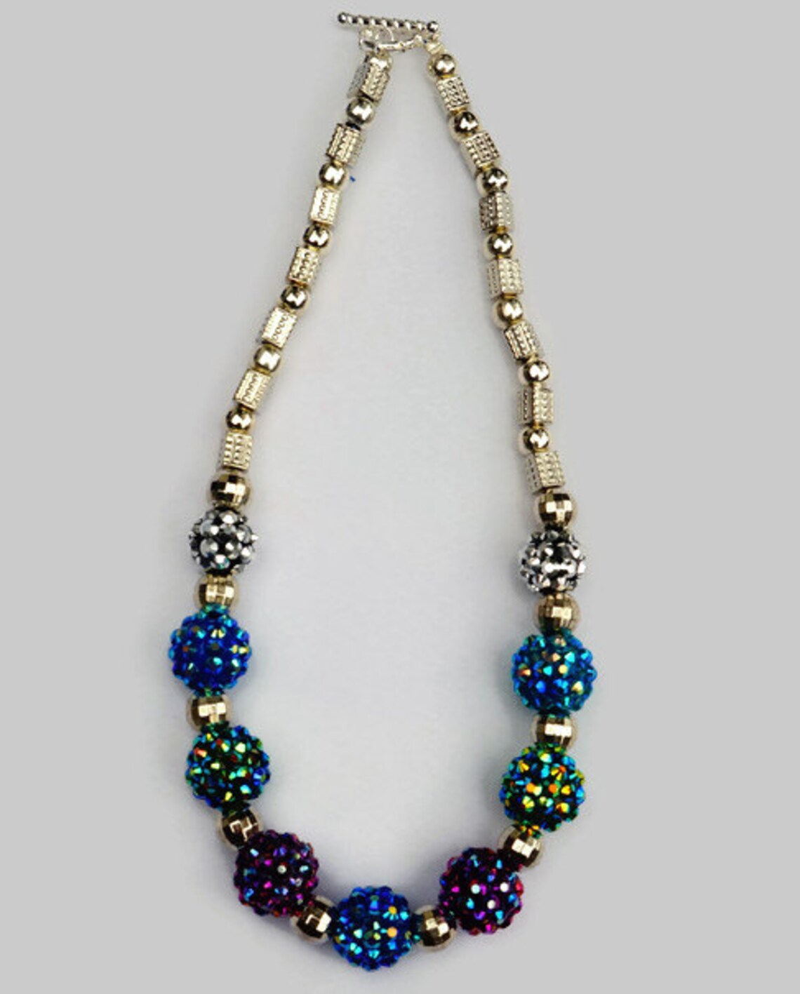 Disco Ball Bead Necklace Glitter Ball Bead Necklace Shiny Etsy India