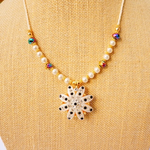 White Pearls Fashion Necklace, Pendant Necklace, Girl&#39;s Necklace, Crystal Necklace, Fashion Jewelry, Kids Necklace, Necklace with Pendant