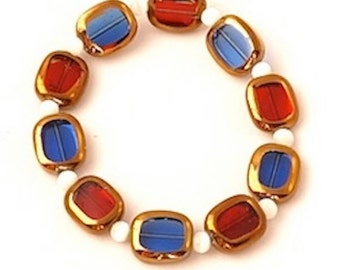 Patriotic Jewelry / Bracelet-Earrings  / July 4th / Red,White,Blue Jewelry