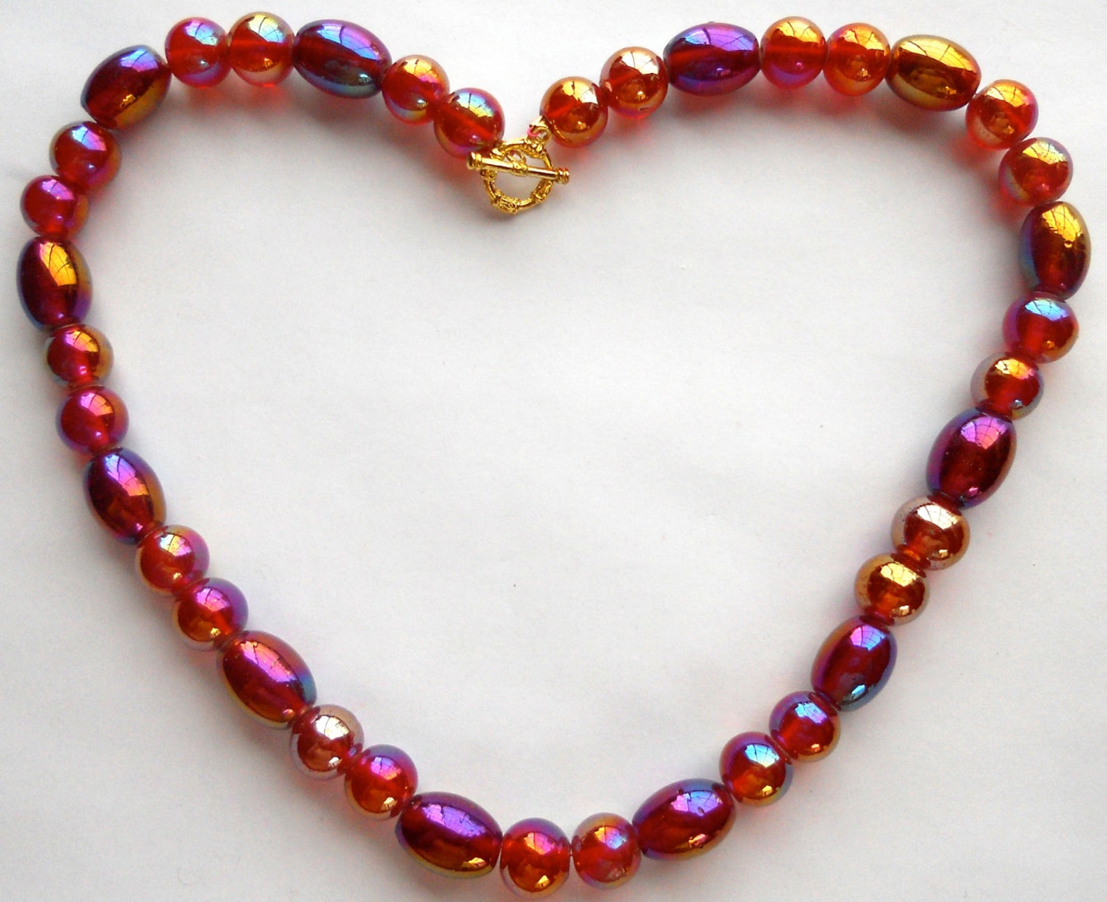 Pink Glass Bead Necklace Etsy