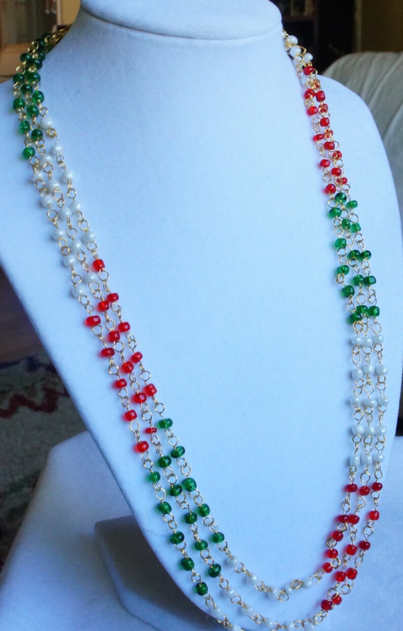 Wire Wrapped Multi color Necklace Multi color Bead Necklace 3 Necklaces
