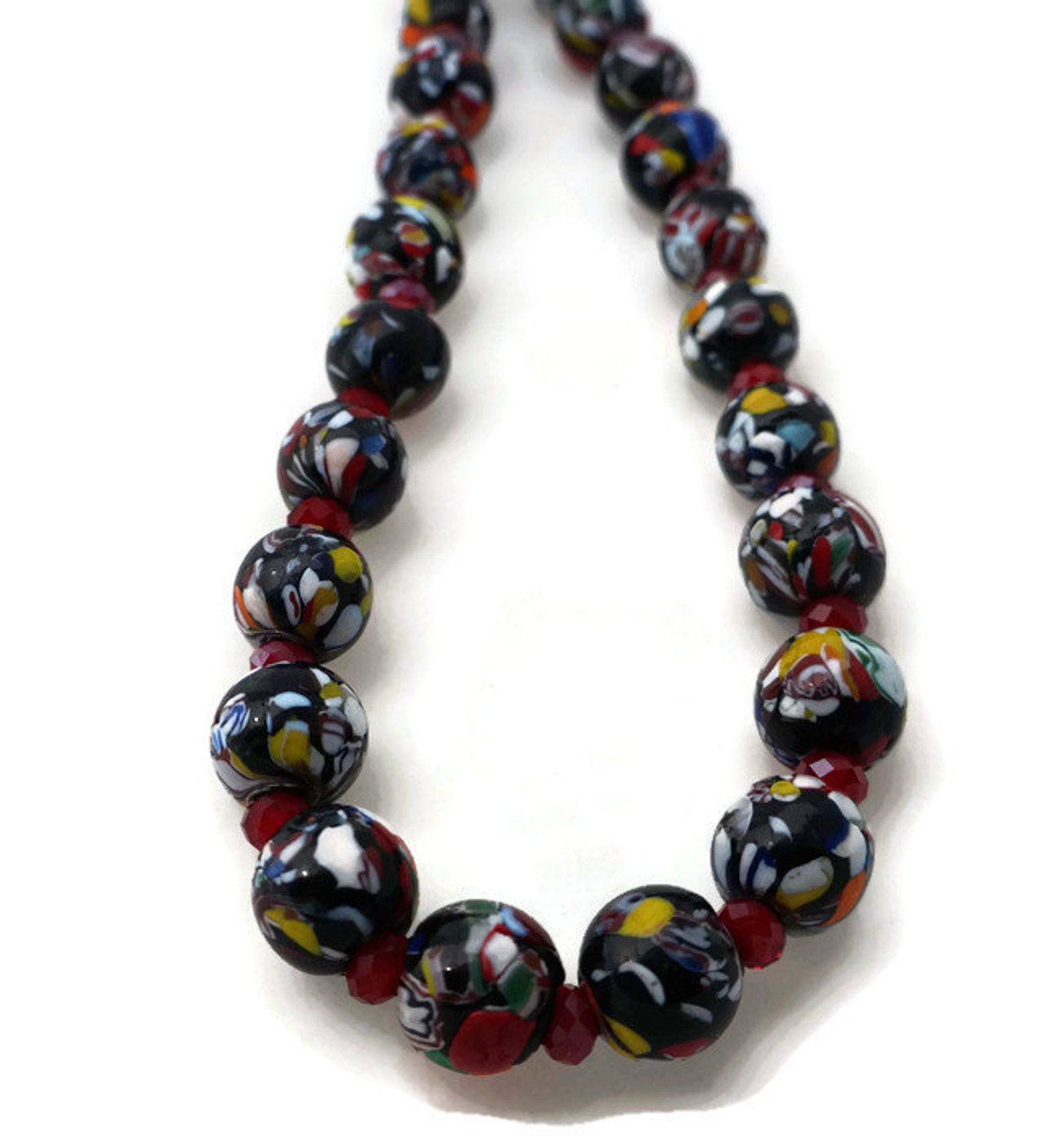 Color Wide Marble Beaded Necklace main image 1